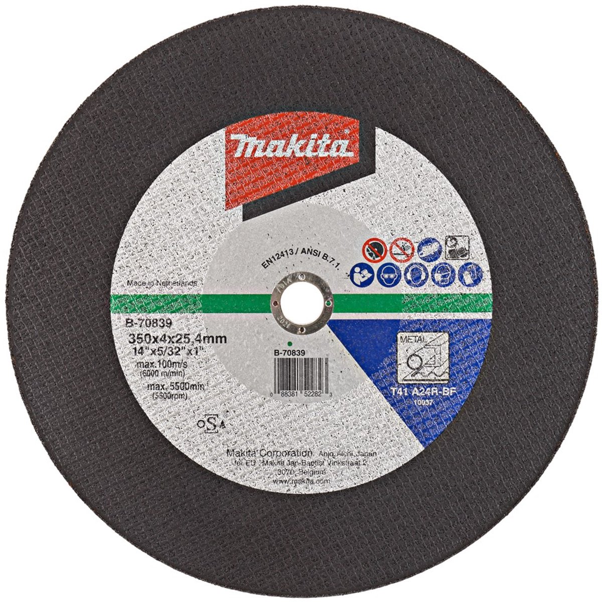 Makita B-70839 Doorslijpschijf Staal | 350 x 25,4 x 4,0 mm