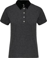 Polo bicolore femme Kariban K261 - Gris foncé chiné / Noir - L