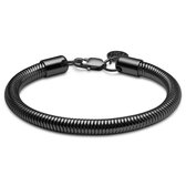 Lucleon - Heren - Roestvrij Staal Schakelarmband - Zwart