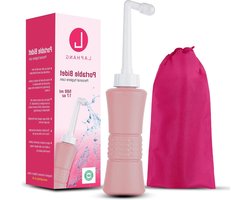 Draagbare bidet 500 ml roze peri-fles met waterdichte zak en dop - PP + TPR lekvrij- krasbestendig - perineale fles voor genezing van postpartum aambeien - zwangerschapskit essentials Peri bottle