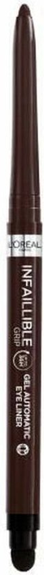L’Oréal Paris Infallible 36H Grip Gel Automatic Eyeliner - 004 Brown Denim - Bruin - Opdraaibaar gelpotlood met een handige sponsapplicator - 5g
