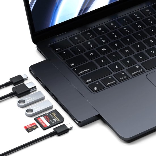 Satechi USB-C Pro Hub Slim Adapter - 4K HDMI - USB4 - Blauw | bol