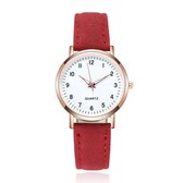 Montre pour femme LGT JWLS à l'apparence simple et aux détails lumineux rouge