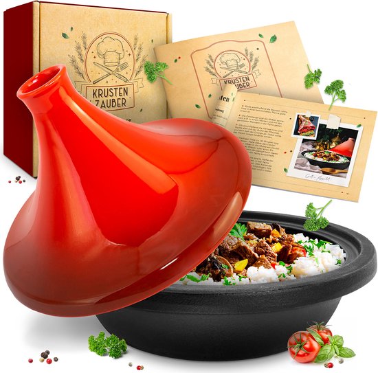 Tajine In Ghisa Krustenzauber 27cm - Pentola Marocchina Per Induzione E Forno, 2-4 Persone