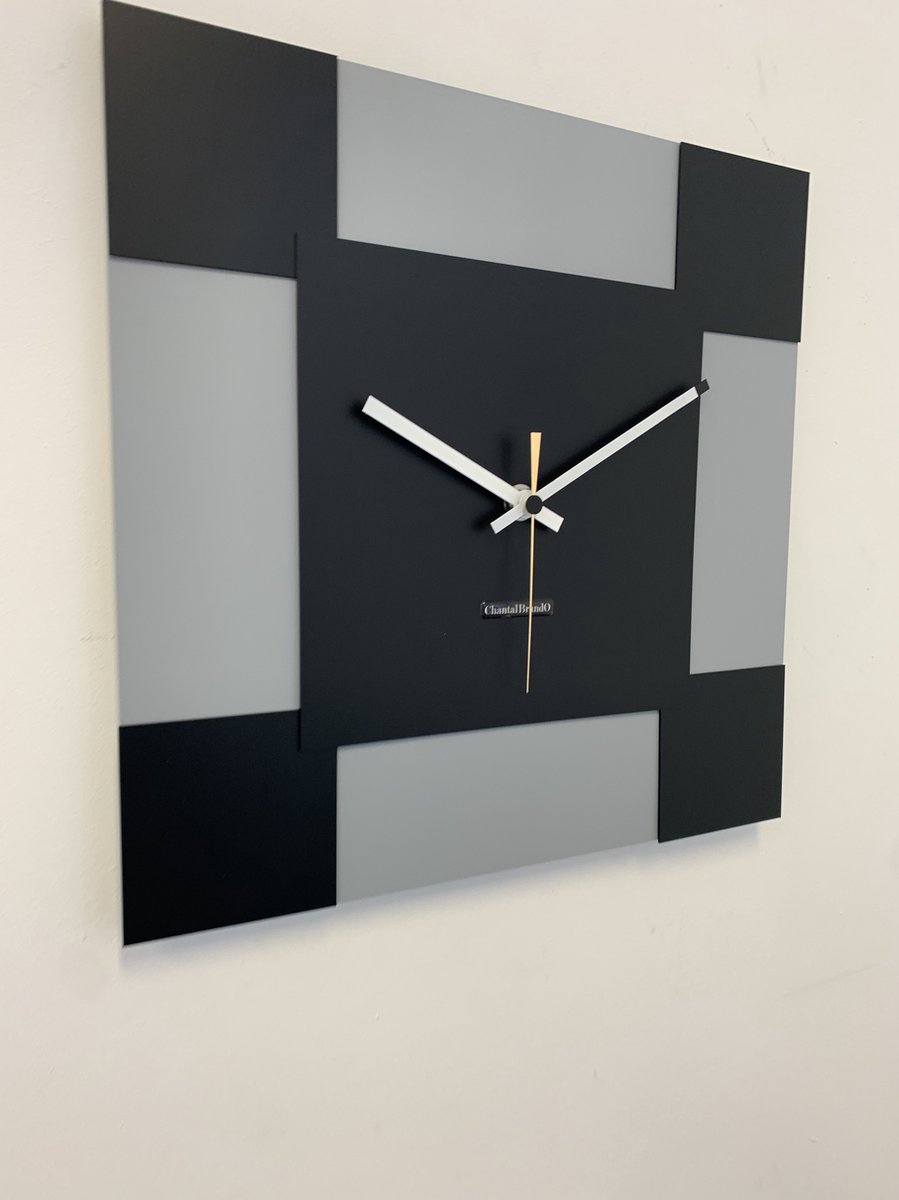 ChantalBrandO Wandklok TOSCANE PIAZZA NERO Modern Design