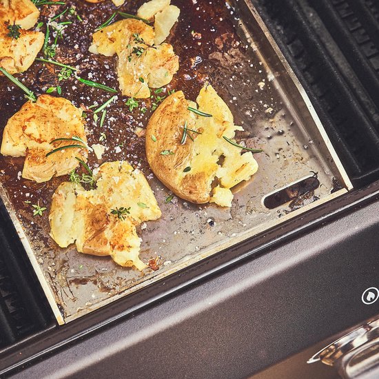 Roestvrijstalen Plancha Grillplaat - 49 X 32,5 Cm - 4 Mm Dikte Massieve Bbq Grillplaat Van Rvs Geschikt Voor Weber Genesis Summit Burnhard De Meeste Gas En Houtskoolbarbecues Vaatwasserbestendig