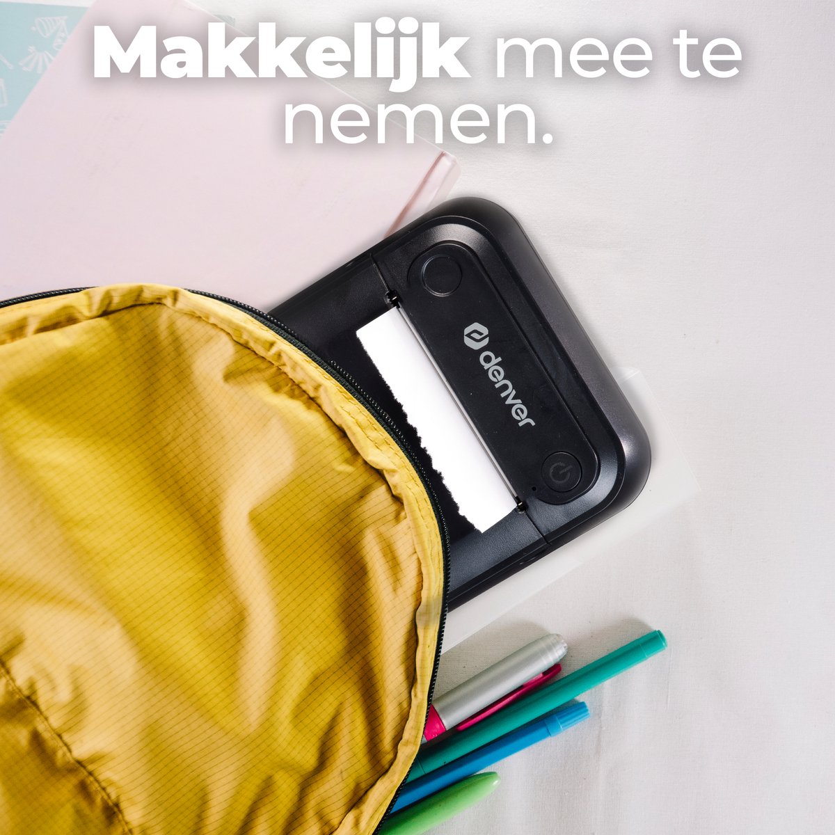 Denver Mini Pocket Printer - Sticker Printer - Thermisch Papier - Bluetooth - Mobiele Fotoprinter - MBP32B — afbeelding 7