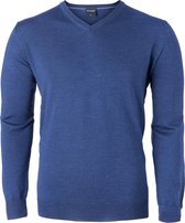 OLYMP modern fit trui wol - V-hals - indigo blauw -  Maat: XXL