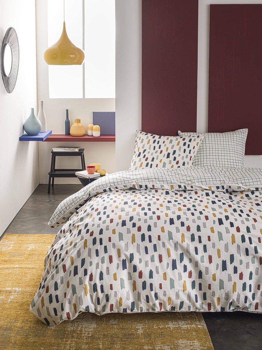 Katoenen beddengoed COLORFUL DOTS, dubbelzijdig