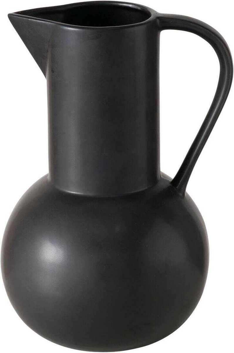 Zwarte decoratieve vaas ZUKY, mat keramiek, hoogte 25 cm