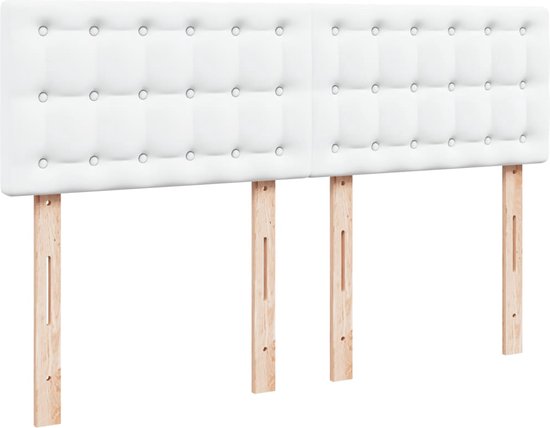 vidaXL - Sommier tapissier - avec - matelas - cuir artificiel - blanc - 160x200 - cm