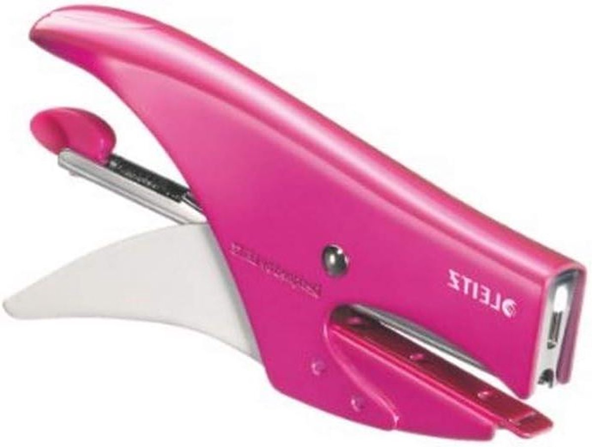 15 Vellen Ergonomische Niettang - Metalen Behuizing - Nietjes Inbegrepen - Metallic Roze