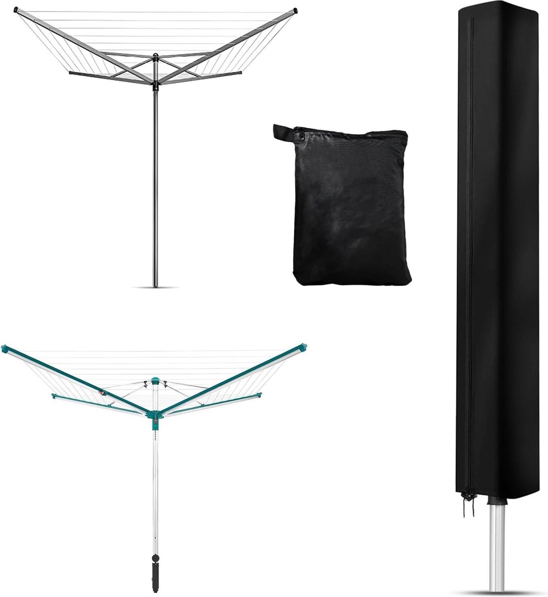 Beschermhoes droogmolen waterdicht met ritssluiting 180 x 18 x 18 cm Oxford materiaal Hoes voor droogmolen