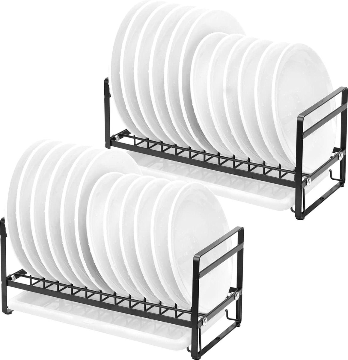 Goedkoopste Afdruiprek voor vaatdroger - 2 stuks - zwart - afdruipbak - afneembaar - keuken - werkblad - kast - DR346B