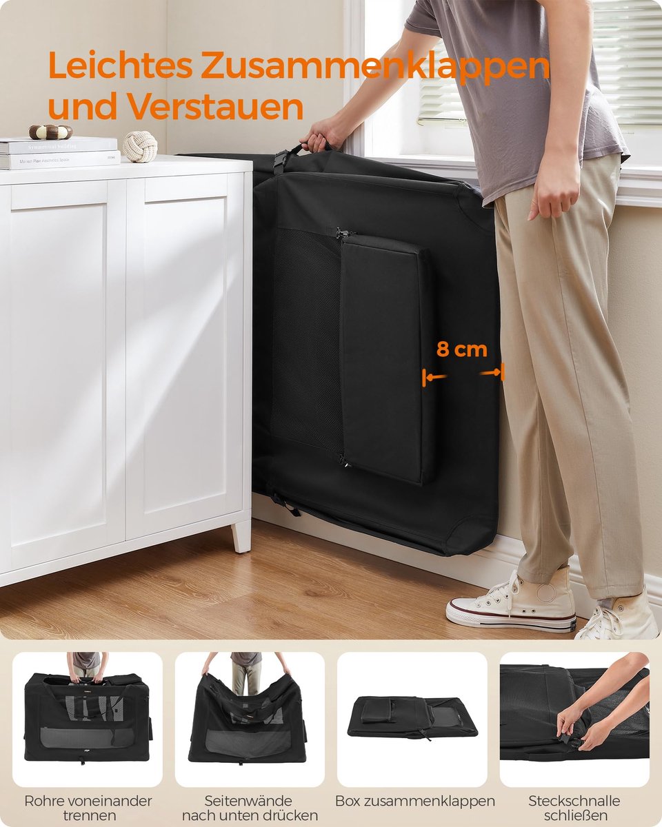 Opvouwbare hondenbench XXXXL – reisbench – 122 x 79 x 79 cm