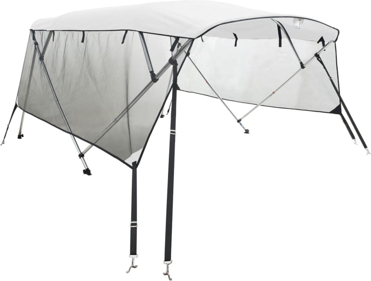 vidaXL - Biminitop - 4 - bogen - met - mesh - zijwanden - 243x(200-213)x137 - cm