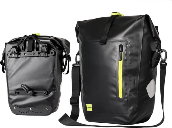 Rhinowalk Waterdichte Fietstas 25-27L – Voor Bagagedrager – Afneembare Schouderriem – Geschikt Als Postbode- Of Laptoptas 6 miniatura