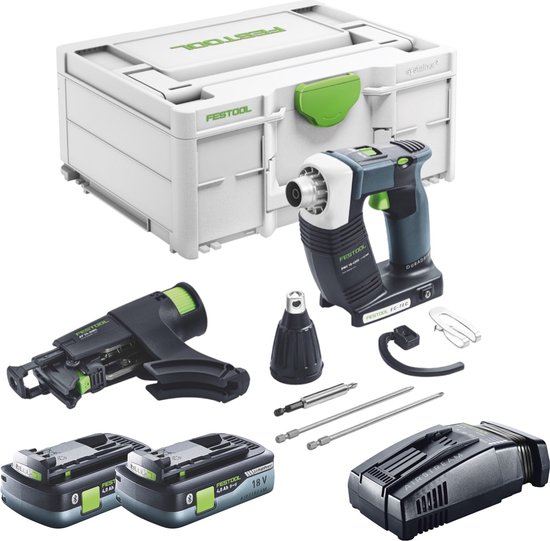 Festool DURADRIVE DWC 18-4500 Basic accuschroevendraaier 18 V 14 Nm borstelloos + 2x accu 4.0 Ah + snellader + systainer