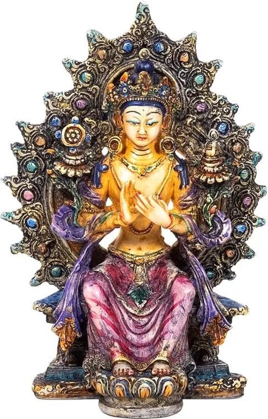 Maitreya Boeddha Gekleurd (14 cm)