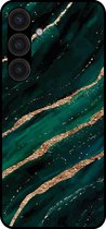 Smartphonica Coque de téléphone pour Samsung Galaxy S24 Plus avec imprimé marbre - Coque arrière en TPU design marbre - Vert Or / Back Cover pour Samsung Galaxy S24 Plus
