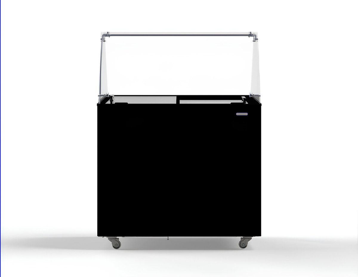 Combisteel Schepijsvitrine - CORSICA - 231L - 6x 5L - Statisch - Wielen - 909x644x1229mm Zwart