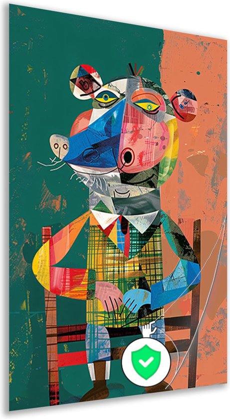 Muis posters - Dier muurdecoratie - Wanddecoratie Stoel - Muurdecoratie modern - Slaapkamer posters - Kunst poster 50x75 cm