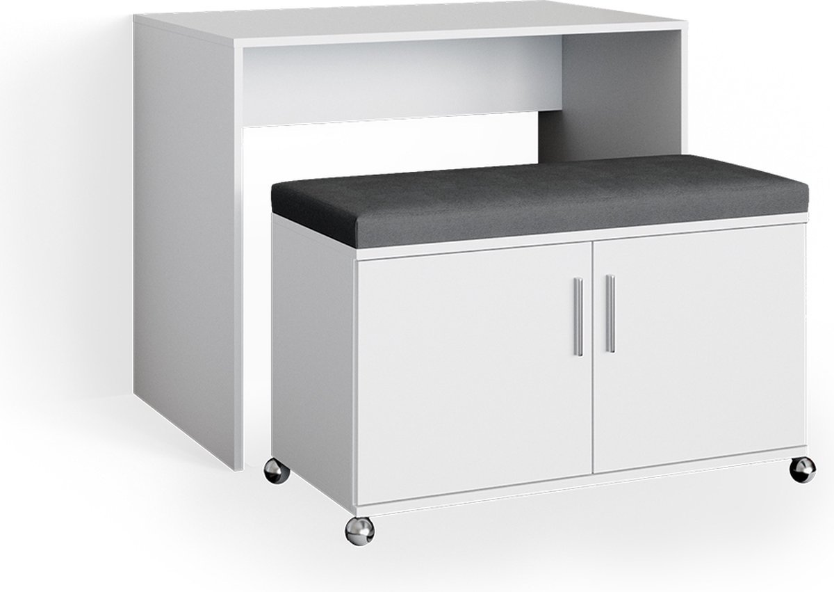 Vicco Flona Bureautafel – 93.2 cm Wit