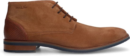 Van Lier Heren Cognac suède veterboots Maat 40 bol