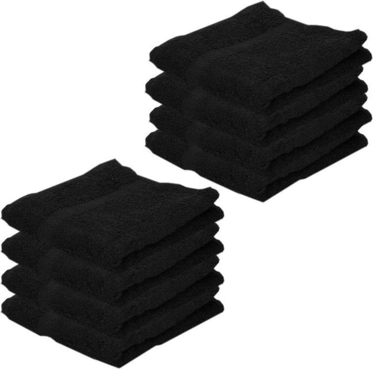 8x Voordelige handdoeken zwart 50 x 100 cm 420 grams - Badkamer textiel badhanddoeken