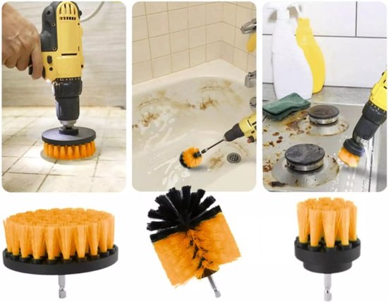 Jeu de 22 brosses pour perceuse | Brosse à récurer | 6 tailles de brosses Drill | Brosses de nettoyage pour intérieur et extérieur | 50 mm / 100 mm / 120 mm / 89 mm