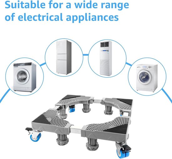 ML-Design Verstelbare Sokkel, Verrijdbaar voor Wasmachine, 8