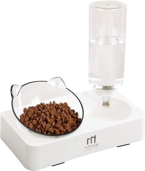 hipidog Automatische roestvrijstalen voederbak voor kleine en middelgrote huisdieren, inclusief automatische roestvrijstalen voerbak en drinkbak, 3,8 l, draagbare waterdispenser en voerbak voor p