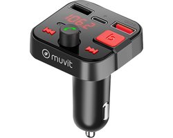 Muvit, FM-zender Bluetooth, Autolader, Zwart