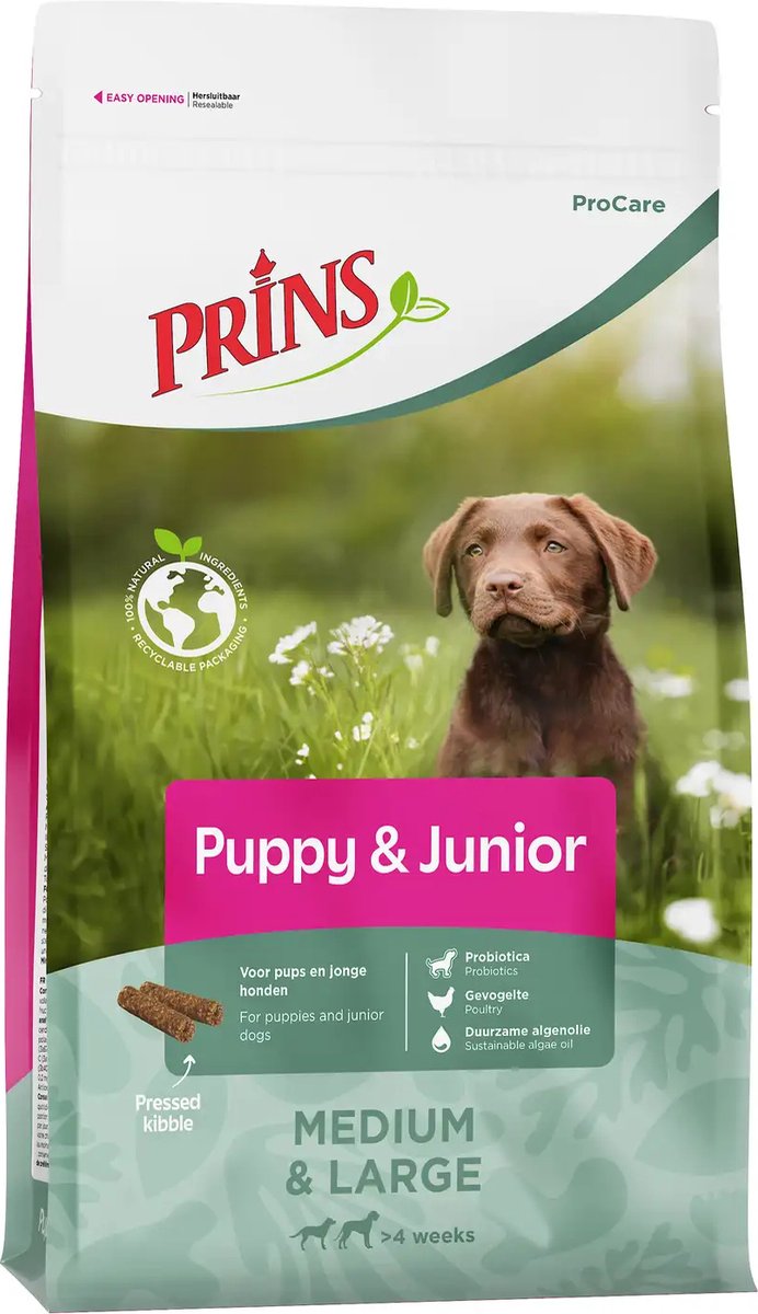 Prins ProCare Puppy & Junior Medium & Large - Hondenvoer - Gevogelte - 12 kg