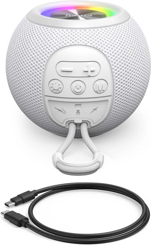 Hama Bluetooth speaker - Ball Shape - 5 Lichtmodi - 5W - Wit van Hama — afbeelding 2