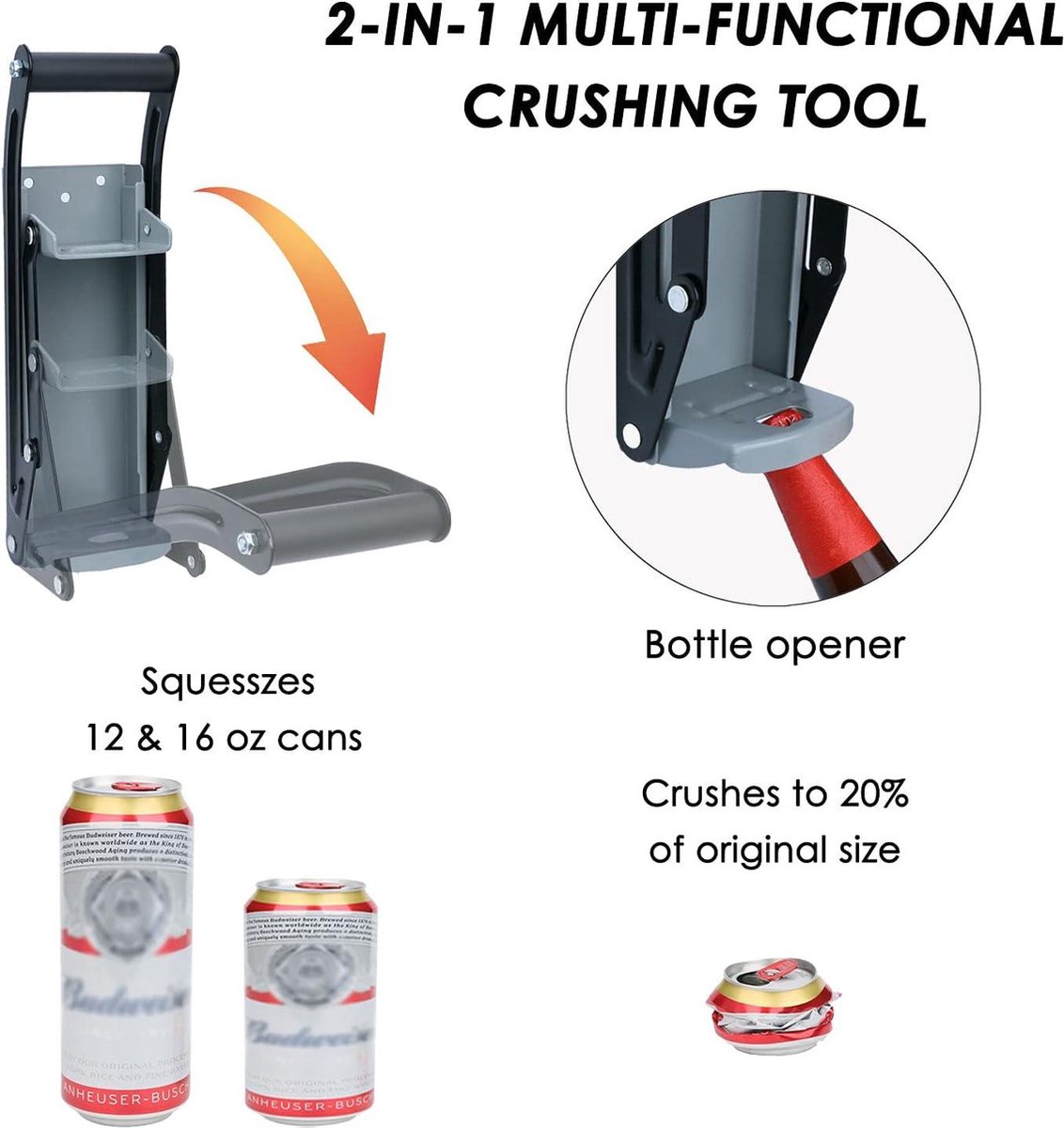 16Oz 500Ml Kan Druk Fles Crusher Metalen Kan Breke... – Vicedeal
