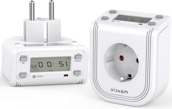 KETOTEK Stopcontact Digitale Programmeerbare Stekker Timer Elektronische LCD Display 20 Groepen aan/uit 16A 3600W Timer Stopcontact 24 Uur 7 Dagen Energiebesparing AC220V