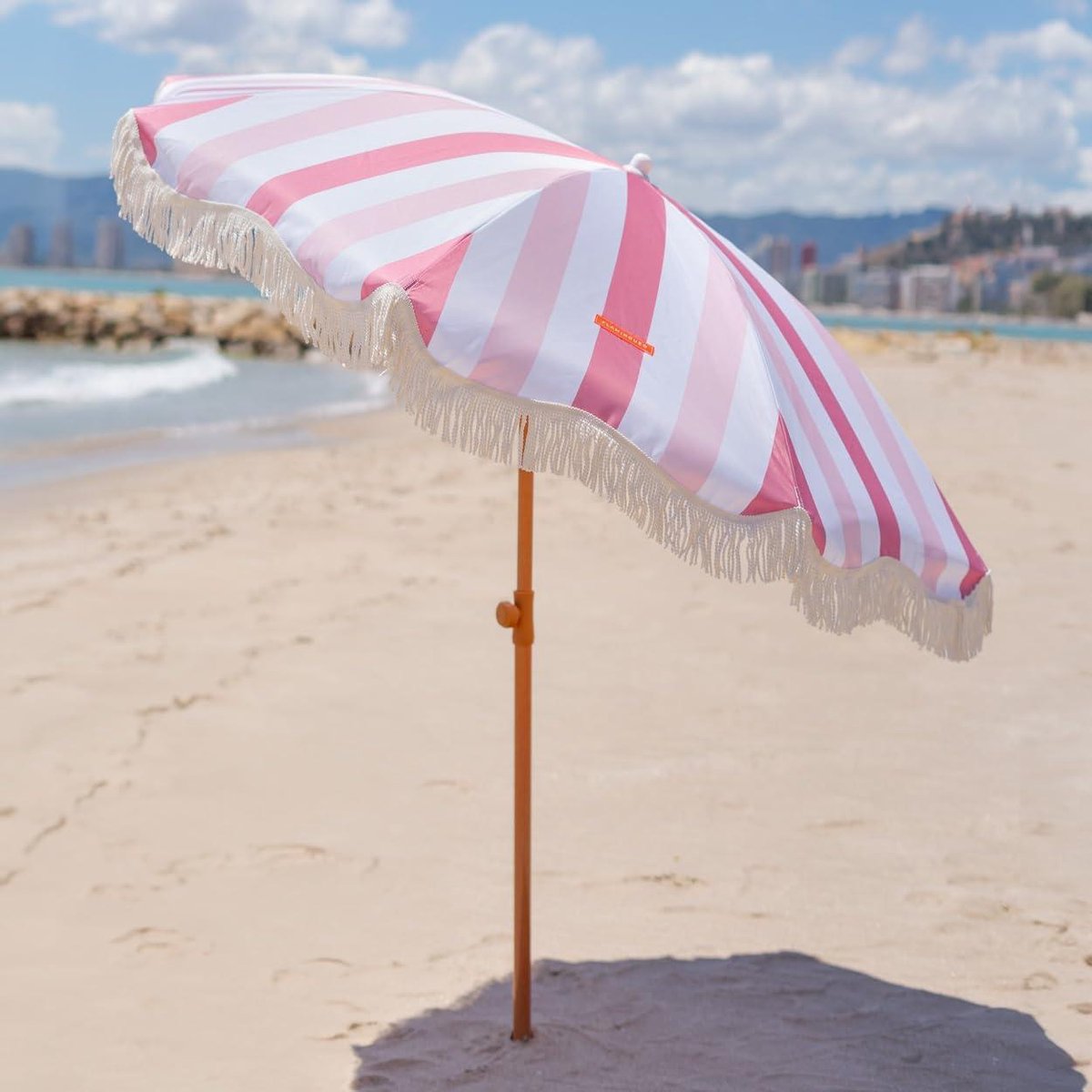 Grote Strandparasol - UPF 50+ UV-Bescherming Terras Parasol - Waterdichte Tuin Parasol - 210 x 170 cm Grote Strandparasol met UPF 50+ UV-bescherming in terrasomgeving - Waterdichte Tuin Parasol - 210 x 170 cm