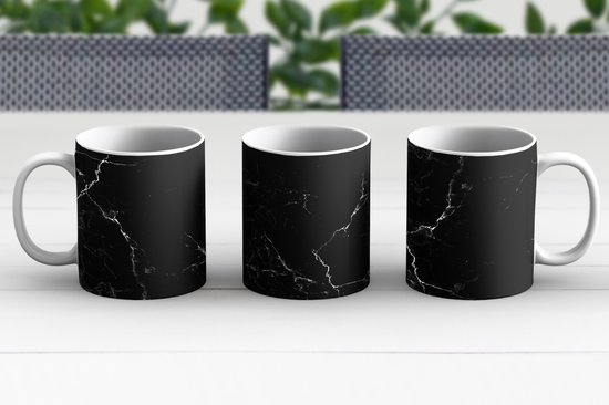 Mug - Mug à café - Marbre - Zwart - Wit - Texture - Aspect marbre - Mugs - 350 ML - Tasse - Tasses à café - Tasse à thé - Décoration Sinterklaas - Cadeaux pour enfants - Chaussures cadeaux Sinterklaas