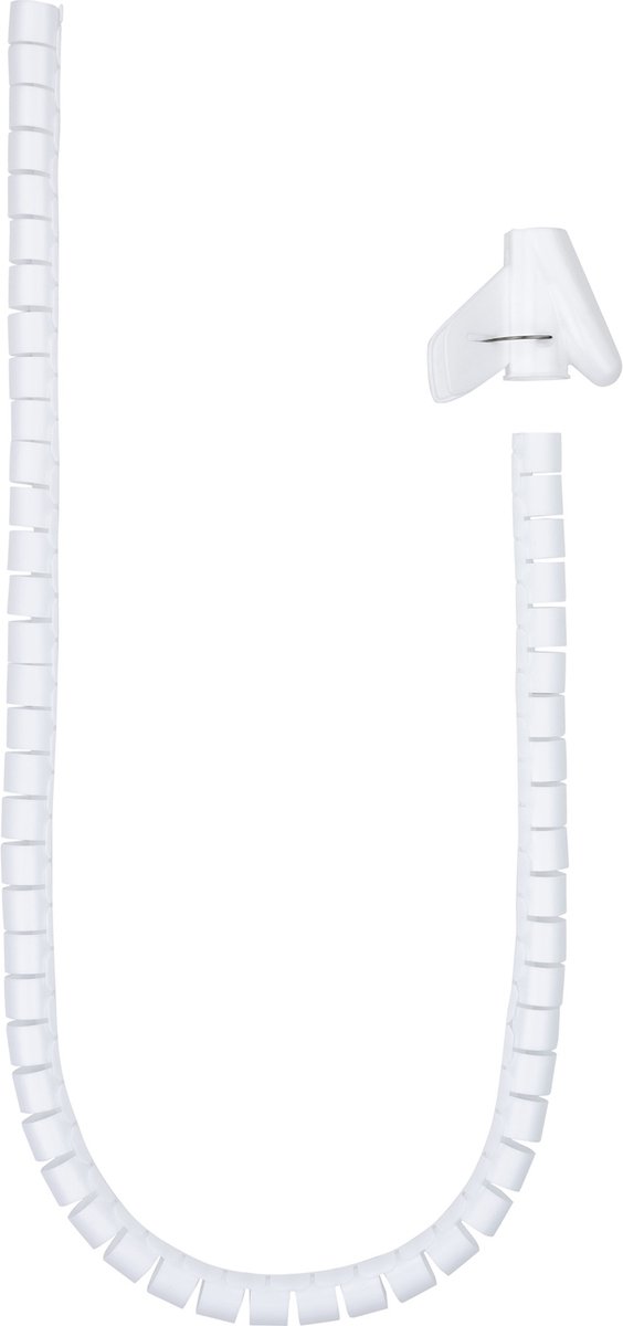 BeMatik - Kabel-organizer. Witte schede met clip 22-27 mm lengte 2 m