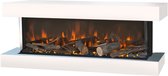 Bol.com Xaralyn Disegno 90SW elektrische wandhaard - wit - 3-zijdige elektrische LED sfeerhaard - 1400 Watt verwarming - afstand... aanbieding