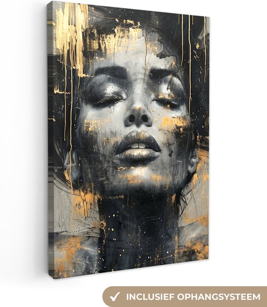 canvas-schilderij-120x180-cm-wanddecoratie-vrouw-kunst-goud