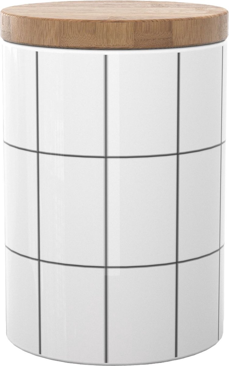 Intirilife keramische voorraadpot in maat M met deksel - 10 x 13,5 cm - 700 ml inhoud - Luchtdichte, vaatwasmachinebestendige voorraadpot voor thee, koffie en nog veel meer