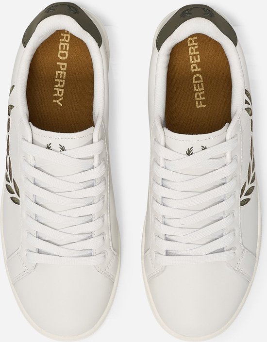 Fred Perry B721 leather branded - prcln unifrm grn