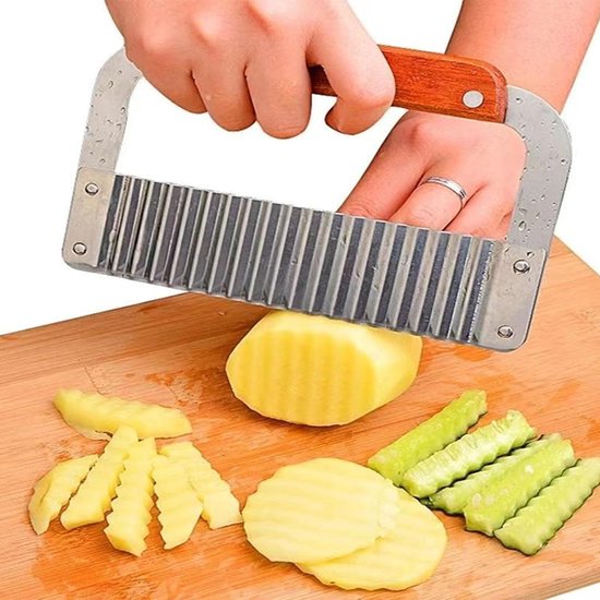 Rvs Golvende Cutter voor Fruit Groente Salade - Professionele Crinkle ...