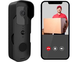 T-ring smarthome Video Deurbel V30 – Zwart (incl. 2 x Oplaadbare accu batterijen en losse bel. DE ENIGSTE MET EIGEN VIDEO OPSLAG