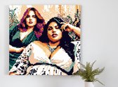 Pixel art dikke dames schilderij | Volumineuze Vrouwen Verbeeld in Prachtige Pixel Kunstwerken | Kunst - 40x40 centimeter op Canvas | Foto op Canvas