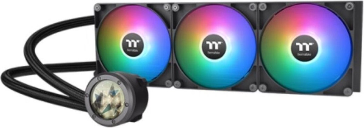 Thermaltake TH420 ARGB Sync V2 - Vloeistofkoelsysteem processor - afmeting radiator: 420 mm - voor Intel LGA: 1700 1200 115x 2011 2066 - AMD AM5 AM4 AM3 AM2 - 3x 120 mm ARGB Fans - aluminium koper - zwart