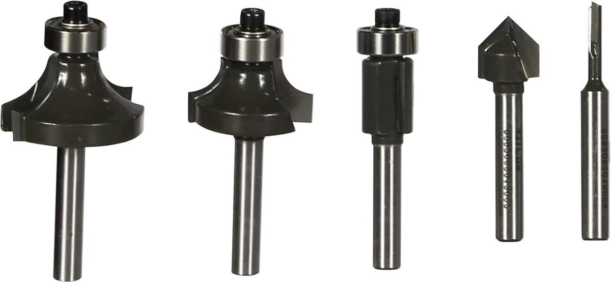 5-delige freesset 6 mm - compatibel met randfrees en bovenfrees