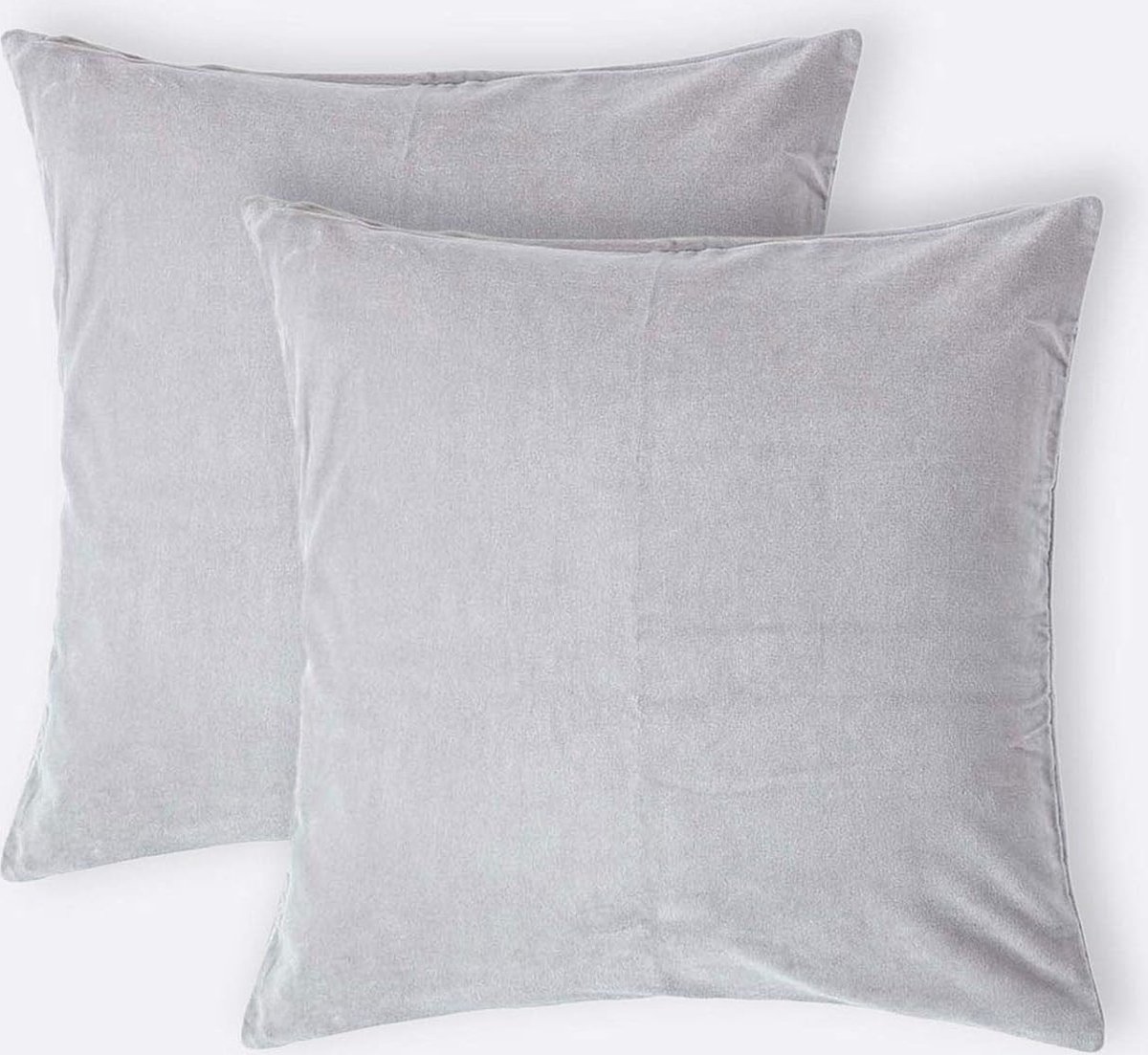 Homescapes fluwelen kussenhoes set van 2 in grijs, 40 x 40 cm Lichtgrijs